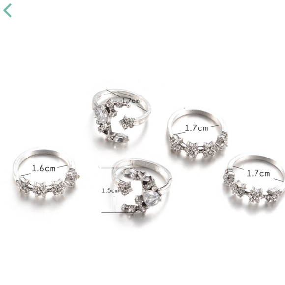 5 PC Moon Ring Set - Picture 4 of 7